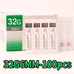 100PCS 25G 30G 32G 33G 34GPainless Needle 4/6/13mm Beauty Ultrafine Piercing Transparent Syringe Injection Glue Clear Tip Cap