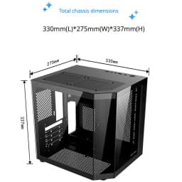 Power Train Star Realm M-ATX Desktop Case Three Sided Glass Panoramic Sea View Room Without Pillars 240 Water Cooler PC Case