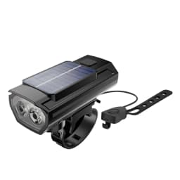 Solar Power Bike Light with Horn Bicycle Headlight Flashlight Taillight Cycling Front Rear Lamp Bike Light Set for Night Riding