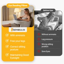 MCQ Ergonomic Curved Reading Pillow with Cup Holder Memory Foam With Cooling Breathable Cover Ergonomic Neck Pillow Comfort Removable Washable Cover Design For Home Bedroom