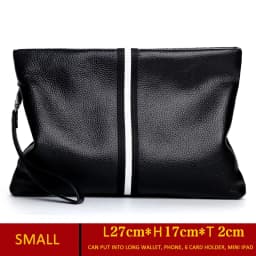 SENOFAN Authentic Hand Bag Men Stripe Real Leather Cowhide Clutches Male Pouch Wallet Designer Envelope Bag Korean Edition Hot