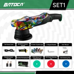 BATOCA P1 Professional DA Car Polisher 1000W 15mm Orbit 100% Unique Hand-Painted Graffiti Buffer Detachable 5M Cable Detailer