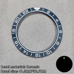 41.5mm Sloping Ceramic/Aluminum Luminous Bezel Insert For 43mm Case Watch Accessories Inner Diameter 32.7mm Bezel Accessories