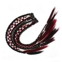 Bohemian Long Hair Braid Hand Woven Wig Braid with Decorative Hair Accessories Easy to Wear Synthetic Hair Clip Braid synthetic