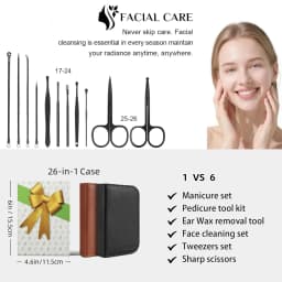 Nail Clippers Set 26 Piece Manicure Set & Pedicure Kit Stainless Steel Fingernail & Toenail Clipper Cutters Nail Care Tools