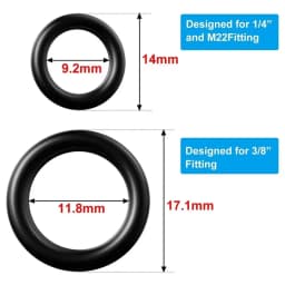 40Pcs/Set High Pressure O Ring Set Quick Disconnect Durable Washer Seal 1/4 M22 3/8 Rubber Washer Cleaner O-Ring