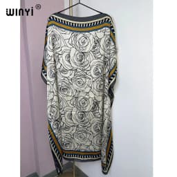 WINYI Summer beach Dress NEW Print Boho Hijab Loose vetidos Elegantes Muslim Abaya Robe Gown Sexy Lady Party maxi holiday kaftan