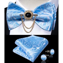 Exqusite Men's Self-tie Bowties Wedding Neck Ties For Man Accessories Cufflinks Hanky Brooch Set Red Black Yellow Blue Bowtie