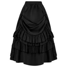 Brown Cotton Ruffles Long Asymmetrical Victorian Gothic Skirt Hot Sexy y2k Clothes Steampunk Cosplay Women Vintage Skirts 2024