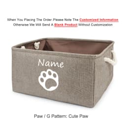 Custom Dog Toy Box - Dog Toy Basket, Collapsible,Dog Toy Bin with Comfortable Handles for Storage of Dog Toys, Dog Accessories