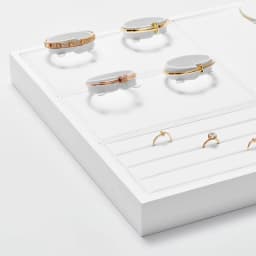 Oirlv Jewelry Display Tray White Ring Earring Display Jewelry Tray Leather Jewelry Trays Bangle Bracelet Necklace Display Trays