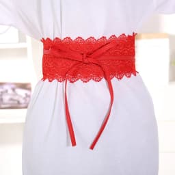 Boho Style Soft Lace Waist Belt Wide Self Tie Bow Tie Belt Wrap Around Cinched Waistband Corset Belt for Dresses