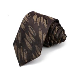 New Men's High Quality 8cm Flower Fish Pattern Jacquard Tie Paisley Polyester Necktie Office Business Party Accessories Gift