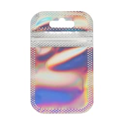 50pcs Pink Laser Ziplock Bag Holographic Self-Sealing Pouch For Earring Display Jewelry Gift Packaging Small Supplies Organizer
