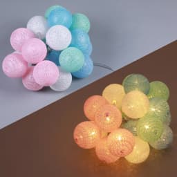 Battery Powered 4cm Cotton Ball Lighting String Wedding Party Birthday Proposal Home Staircase Room Decoration Accessories