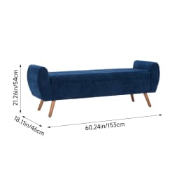 Voltsify Chenille Upholstered Storage Bench for Living Room Bedroom Hallway