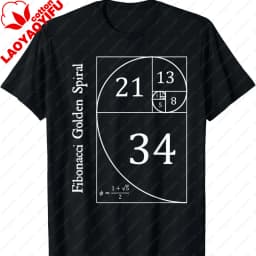 Funny Fibonacci Gold Spiral Nerd Math Teacher Gift Golden Ratio T-Shirt Mathematics Geometry Graphic Tee Casual Science Top