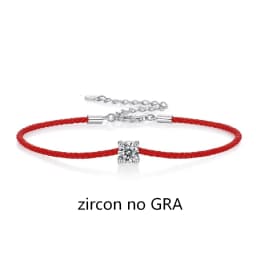 925 Sterling Silver 0.5ct D VVS Moissanite Red Rope Bracelet with for Women Fine Jewelry Wedding Engagement Party Christmas Gift