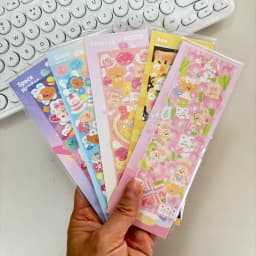 SKYSONIC BOBO 5pcs/4pcs/3pcs Full Set Series Decorative Stickers Bubble Pink DIY Sticker Journal Junk Agenda Stationery Suppli