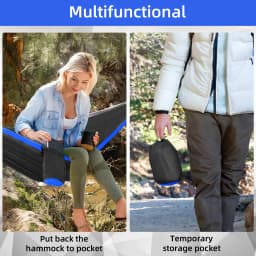 Outdoor Camping Hammock, Single & Double Person Heavy Duty Hammock with Carrying Bag and Tree Straps for Picnic Beach Travel
