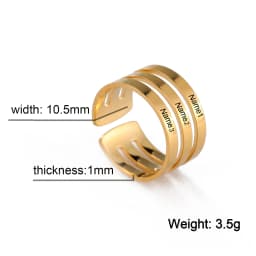 Personalized Wedding Bands Finger Ring For Woman Men Engrave Name Custom Matching Couple Ring Stainless Steel Gold Color Jewelry