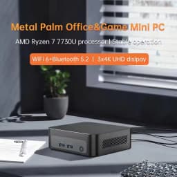 Topton Metal Palm Gaming Mini PC AMD Ryzen 7 7730U 5825U 5800U R5 7530U 5600U DDR4 NVMe Nuc Mini Computer Windows 11 WiFi6 BT5.2