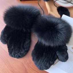 Real Rex Rabbit Fur Gloves For Women Winter Plush Thickened Warm Real Fur Gloves Handmade Knitted Fur Gloves Keep Warm Mittens