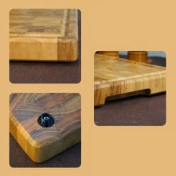 High-End Extra Large Thick Heavy Duty Teak End Grain Cutting Boards for Kitchen, Large Wood Chopping Board with Hidden Handles
