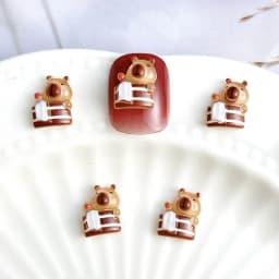 50Pcs Cartoon Cute Resin Capybara Nail Charms Creative Hamster Animal Nail Art Decoration Accessories for DIY Manicure Crafts