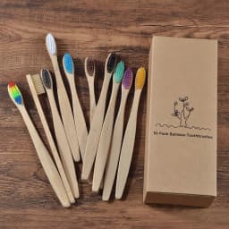 10Pcs Bamboo Toothbrush Eco Friendly Wooden Tooth Brush BPA Free Soft Bristle Tip Charcoal Adults Oral Care Toothbrushes