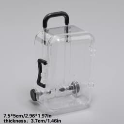 7x5cm Transparent Mini Suitcase Trolley Luggage Candy Packaging Box Handbag Model Earrings Necklace Ring Gift Display Box 1Pcs