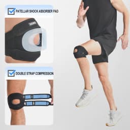 AOLIKES 1PC Dual Adjustable Patellar Tendon Support Sleeve,Suitable for Meniscus,Osteoarthritis,Orthopedics,Athlete Knee Support