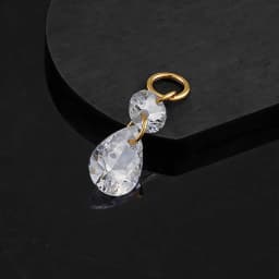 Right Grand ASTM F136 Titanium Floating Teardrop Round CZ Helix Charm Dangle Pear Drop for Cartilage Conch Piercing Jewelry