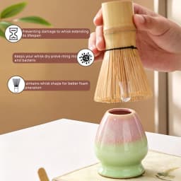 6PCS Japanese Matcha Tea Sets Flower Shaped Matcha Bowl Bamboo Matcha Whisk and Tea Scoop for Tea Lovers Gifts Tea-making Tools