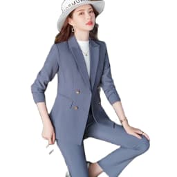 Purple Suit Coat Women's Two Piece Pants Set Suit Fashion Casual Pocket Office Women's Design Women's Jacket and Pants 2022 New