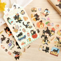 Journal GO 4pcs Cute Meow Stickers for Scrapbook Collage Junk Journal Decoration Lovely Cats Greeting Card Album Planner Sticker
