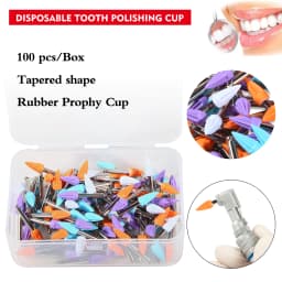 100Pcs/Box Dental Rubber Latch type Polishing Prophy Cups Soft Hard White Blue Green Mix Colorful Polish Disposable Cup Dentist