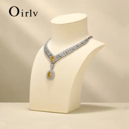 Oirlv Beige High-End Jewelry Display Stands for Rings Earrings Necklaces Bracelets - Premium Window Display Props