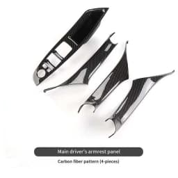 For BMW 5 Series F10 2011-2017 LHD Carbon Fiber Car Door Inner Handle Panel Trim Cover Interior Protector Stickers Accessories