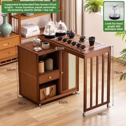2025 Hot Selling Portable Tea Table with Heating Kettle for Home Balcony Tea Ceremony