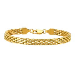Chain Bracelet For Women Men, Mesh Link Stainless Steel Bracelet Gold Plated,Minimalist Stackable Jewelry