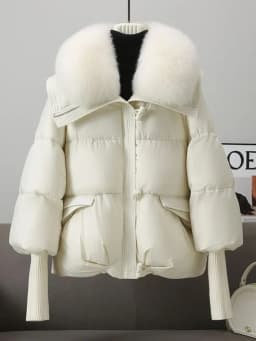 Down Cotton Short Padded Jacket Women Parkas Fur Collar Autumn Winter Thick Coats Female Black Casual Outerwear Clothes 2026