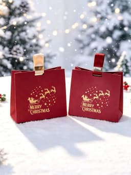 20pcs Santa Claus Sled Reindeer Hand-Held Gift Bags Red And Green Christmas Party Candy Small Gift Decoration Packaging