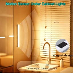 3Pcs LED Lights with Motion Detection USB Rechargeable LED Motion Sensor Lights for Room Kitchen Under Cabinet Wardrobe Closet