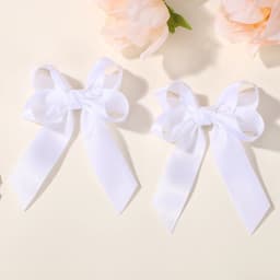 2pcs/set Large Satin Ribbon Bows Hair Clip for Women Girls Sweet Ponytail Holder Bowknot Hairpin Barrettes Hair Accessories Gift