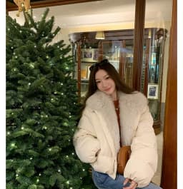 ZAROY Women's Winter Jacket Luxury Fox Fur Collar Puffy Thicken Warm Cotton Short Coat High Street Fashion Outwear Parkas куртка