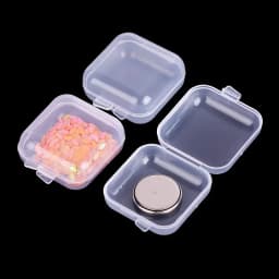 Mini PP Plastic Square Box Jewelry Fishhook Component Single-compartment Covered Transparent Storage Box