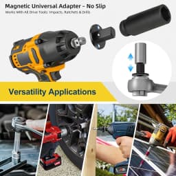 4Pc Low Profile Impact Adapter Set, Slim Socket Reducer Kit for Tight Clearance Auto Repair (1/4", 3/8", 1/2", 3/4")