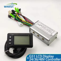24V 36V 48V 250W 350W E-bike Brushless Motor Drive Controller G51 LCD Speed Display Screen Kit for Electric Mountain Bike Repair