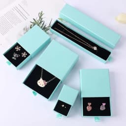 24pcs Jewelry Packaging Boxes Cardboard Drawer Jewelry Gift Display Box Bulk 8x8x2.5cm Rings Earrings Necklaces Thick Paper Box